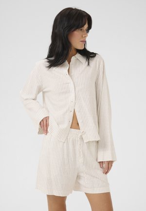 Button-down blouse - snow white w stripe