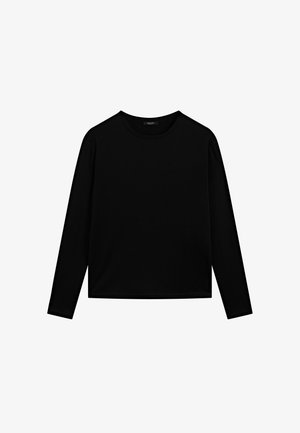 Massimo Dutti LONG SLEEVE WITH SEAM DETAIL - Långärmad tröja - black
