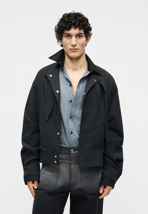 SULEYT WASHED JACKET WITH EXTENDED COLLAR - Chaquetas bomber - black