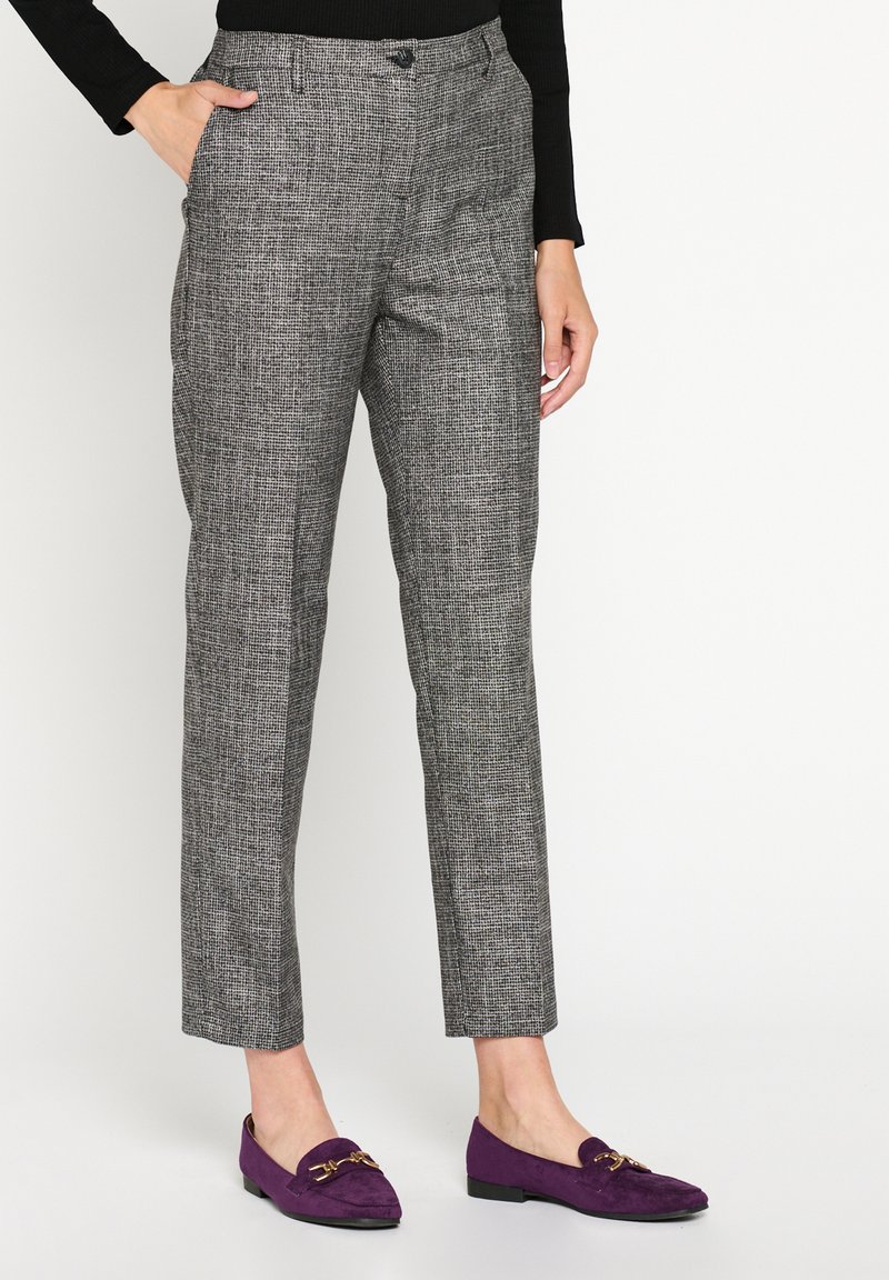 LolaLiza CIGARETTE WITH PIED-DE-POULE - Püksid - black