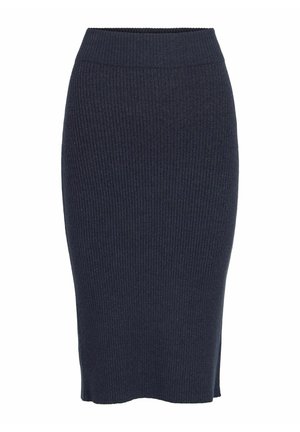 VILA, MIDI SKIRT VIRIL KNITTED - Jupe crayon - total eclipse