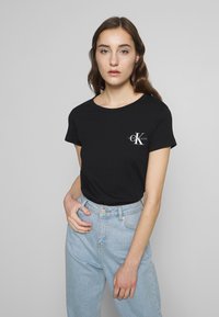 Calvin Klein Jeans MONOLOGO SLIM TEE 2 PACK - T-shirt básica - black