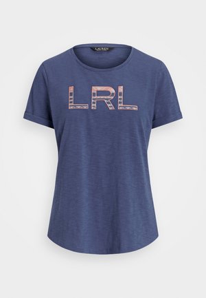 Lauren Ralph Lauren HAILLY SHORT SLEEVE - Apdrukāts T-krekls - indigo sail