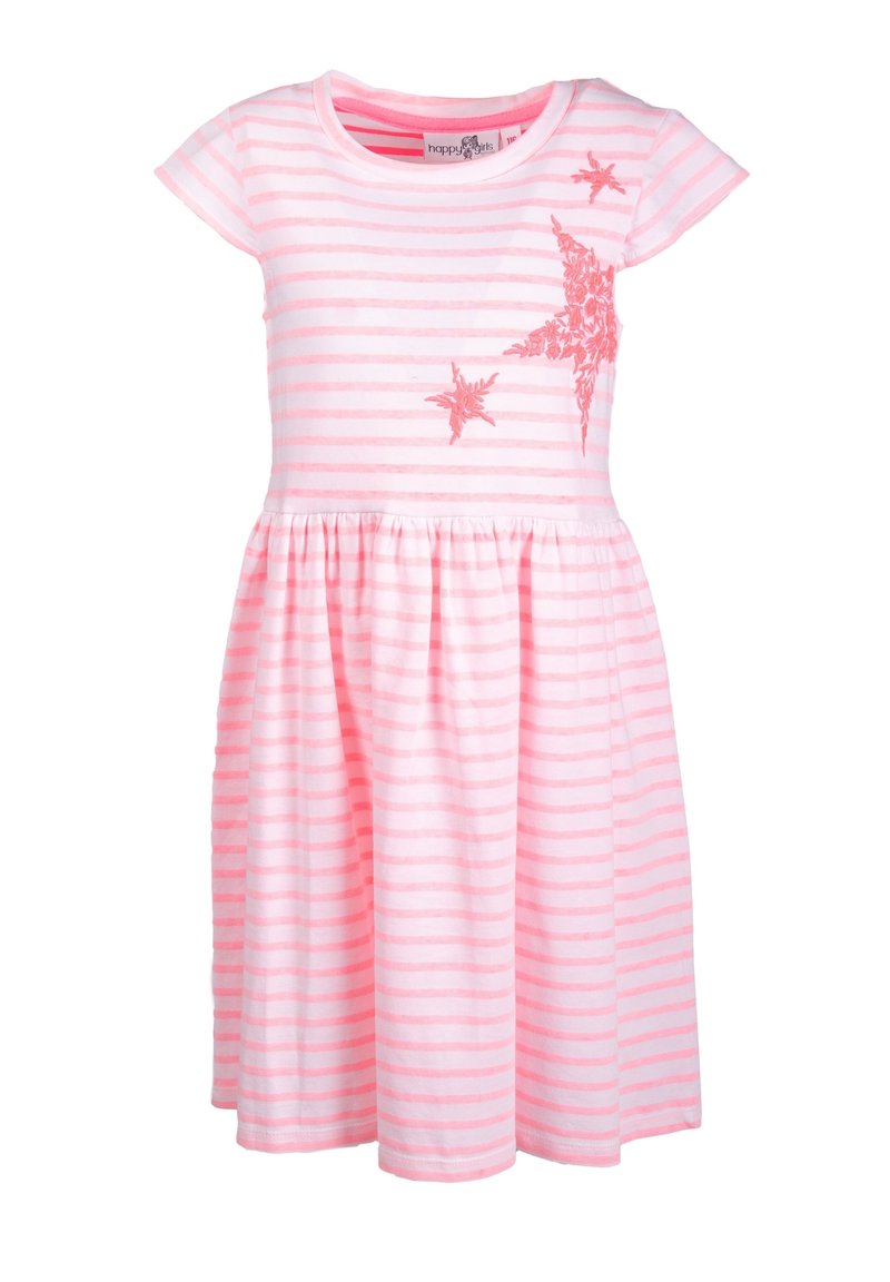 happy girls MIT STERNSTICKEREI - Denní šaty - neon pink