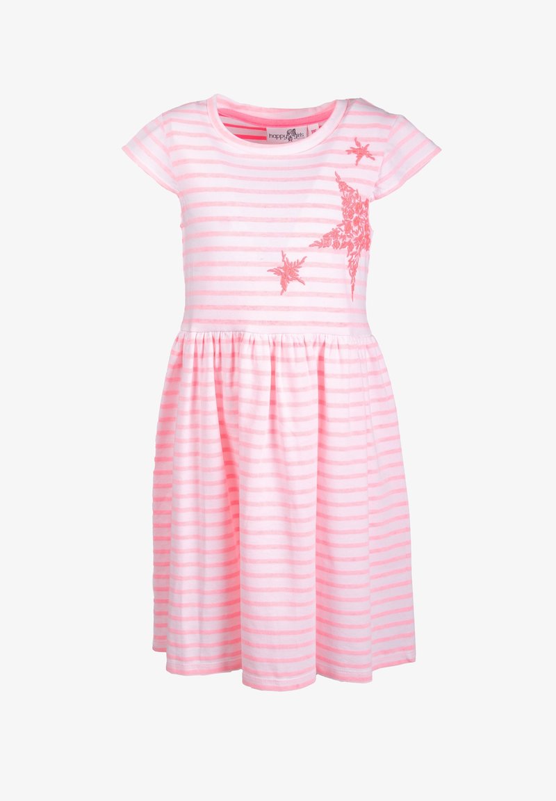 happy girls MIT STERNSTICKEREI - Denní šaty - neon pink