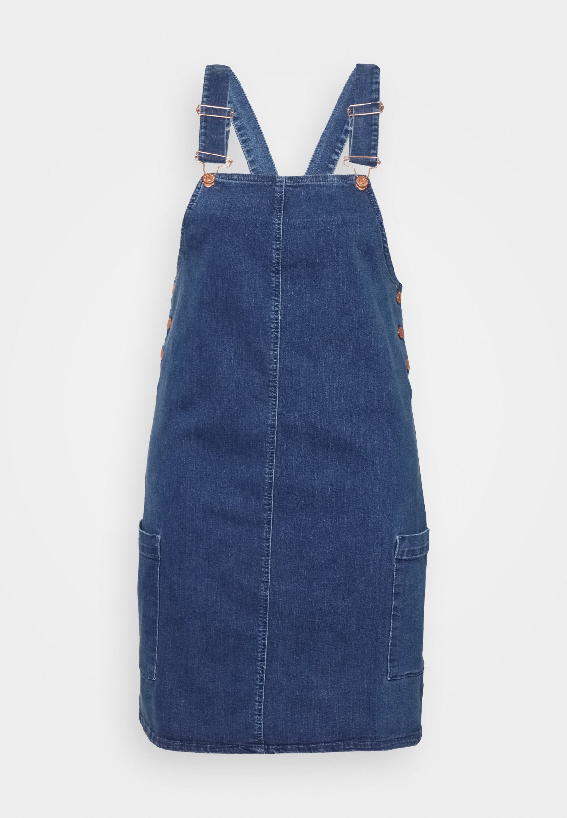 Tommy Jeans Curve DUNGAREE DRESS - Vestido vaquero - denim medium/blue denim  - Zalando.es