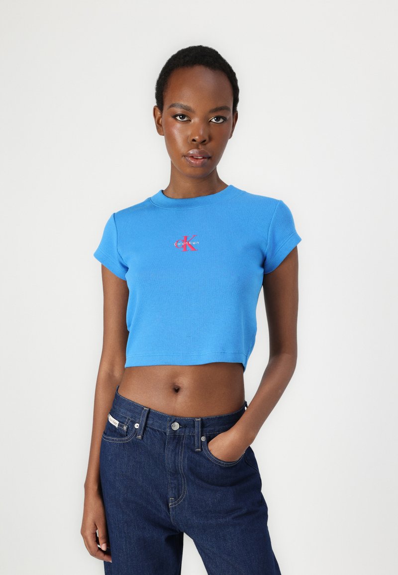 Slim Cropped Calvin Klein Jeans Crop Top Slim Cropped Ribbed T