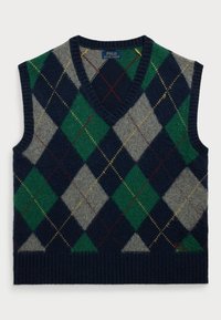 BIG FIT ARGYLE SLEEVELESS JUMPER - Pullover - navy combo