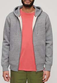 Superdry & Co ESSENTIAL LOGO HOOD TRACK  - Sudadera con cremallera - dark grey fleck marl