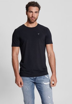 Guess SS CN NEW TECH STR - T-shirt basic - jblk