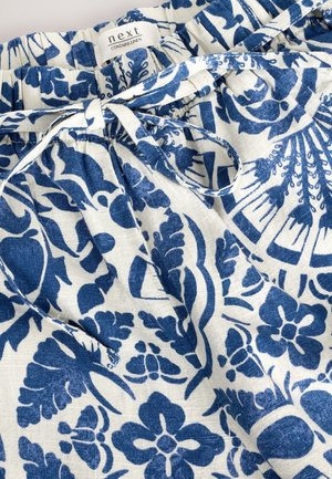 Next WAIST WIDE  - Kalhoty - blue white floral print