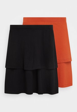 Jupe trapèze - black/brown