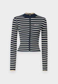 METALLIC TIP ZIP - Strickjacke - dark night navy