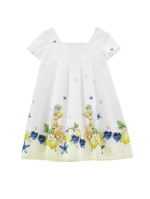 ABITO POPELINE HOLIDAY - Vestito elegante - bianco-giallo