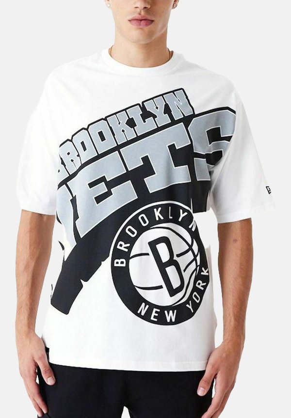 BIG LOGO BROOKLYN NETS - T-Shirt print - blanc
