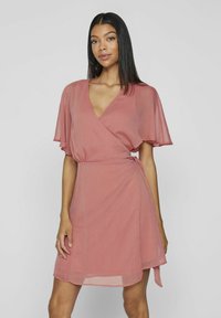VILA WICKEL KURZE - Denné šaty - brick dust
