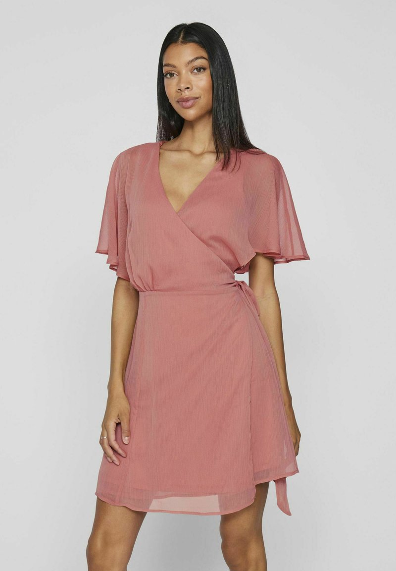 VILA WICKEL KURZE - Denné šaty - brick dust