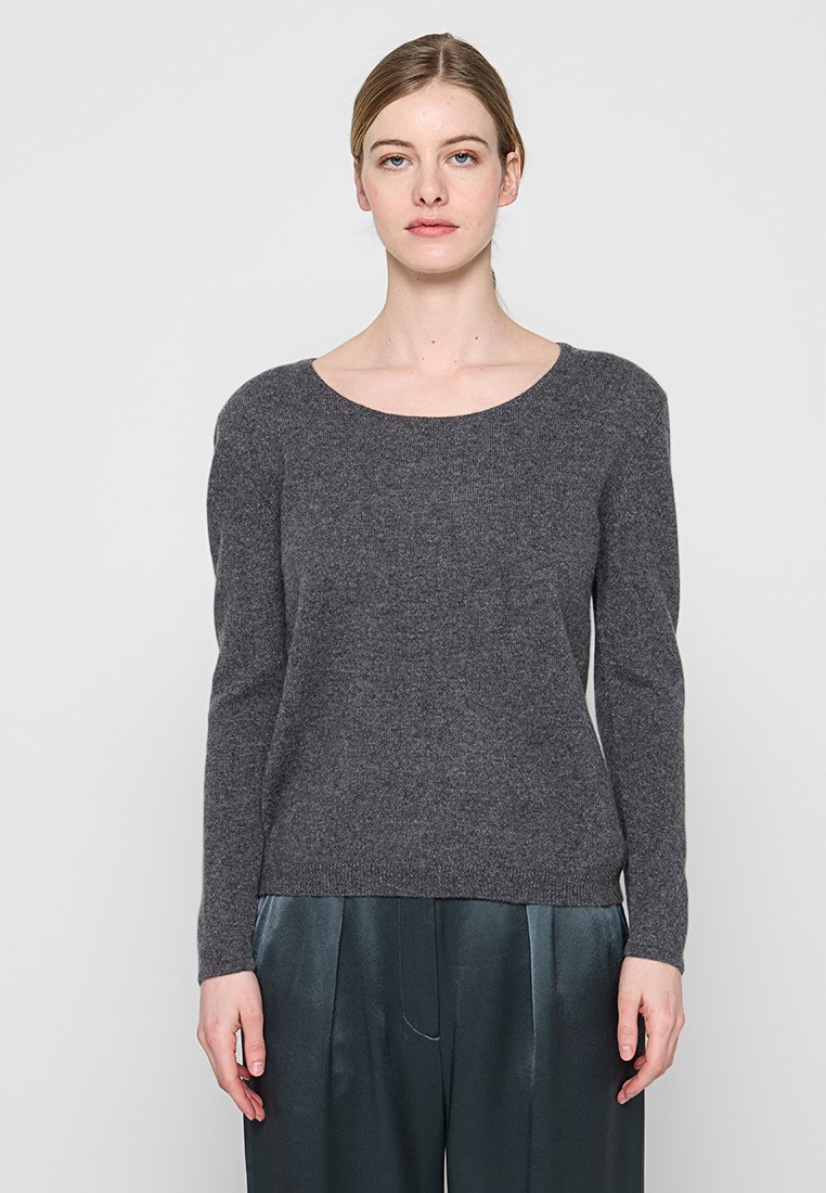 Authentic Cashmere Trui antraciet gemêleerd