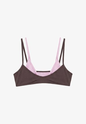 PULL&BEAR, DOUBLE - BIKINI TOP - Bikini pezzo sopra - brown