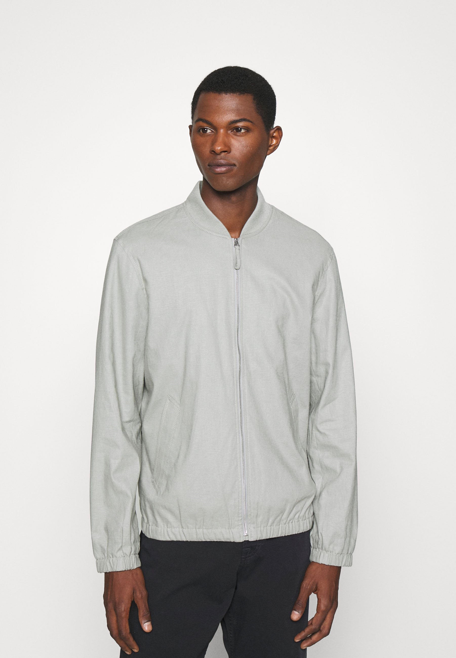 Club Monaco Bomber Jacket Grey dark Blue Zalando ie Club Monaco Bomber Jacket Grey dark Blue Zalando ie