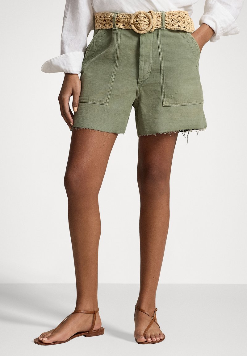 Polo Ralph Lauren COTTON REVERSE SATEEN FLAT FRONT - Šortky - olive
