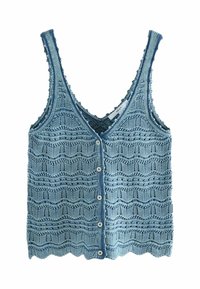 Next REGULAR FIT - WAVE STITCH BUTTON - Weste - blue chambray