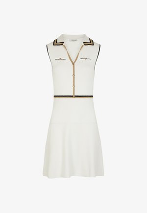 Morgan, MORGAN MORGAN KNITTED DRESS WITH FOLDED COLLAR - Robe pull - blanc