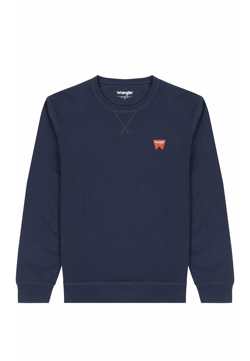 Wrangler SIGN OFF CREW - Sweatshirt - real navy/mørkeblå - Zalando.dk