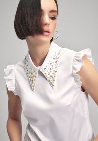 adL STONE COLLAR - Bluse - white