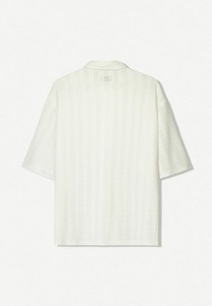 Bershka TEXTURED SHORT SLEEVE BOXY FIT - Košeľa - white