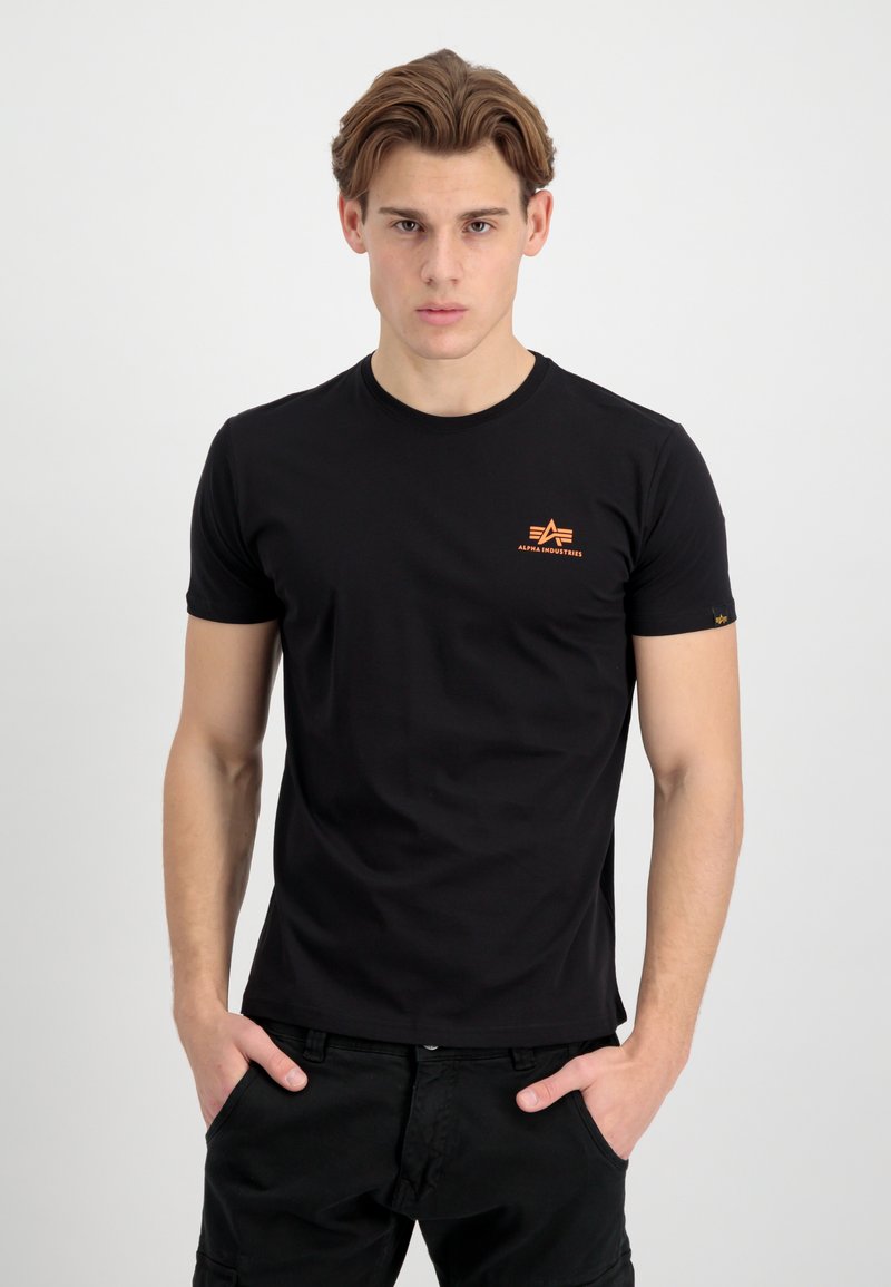 Alpha Industries BACK REFLECTIVE  - Camiseta estampada - black/orange