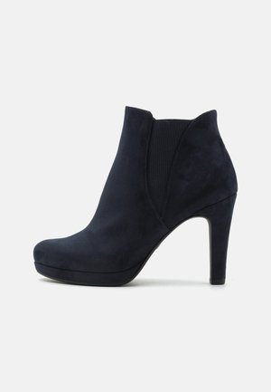 Enkellaarsjes met hoge hak - dark blue