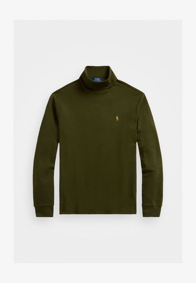 Καφέ ζακέτα από μαλακό ύφασμα, με μακριά μανίκια και μικρό κεντημένο λογότυπο στο στήθος. Απαλή υφή.