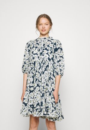 DOBBY MIDI DRESS - Košilové šaty - blue