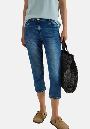 Cecil, 3/4 SLIM LEG JEANS IM SLIM FIT - Džínové kraťasy - mid blue used wash
