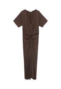 V-NECK  - Jersey dress - brown