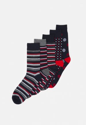 JACPORTER SOCKS 5 PACK - Ponožky - grey melange/nayy blazer