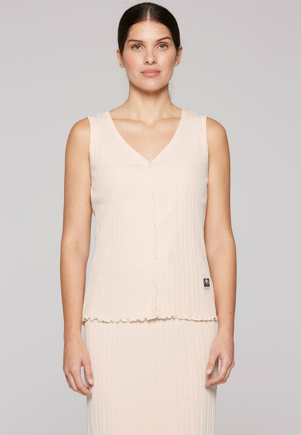 MIT V-AUSSCHNITT - Bluse - milky beige