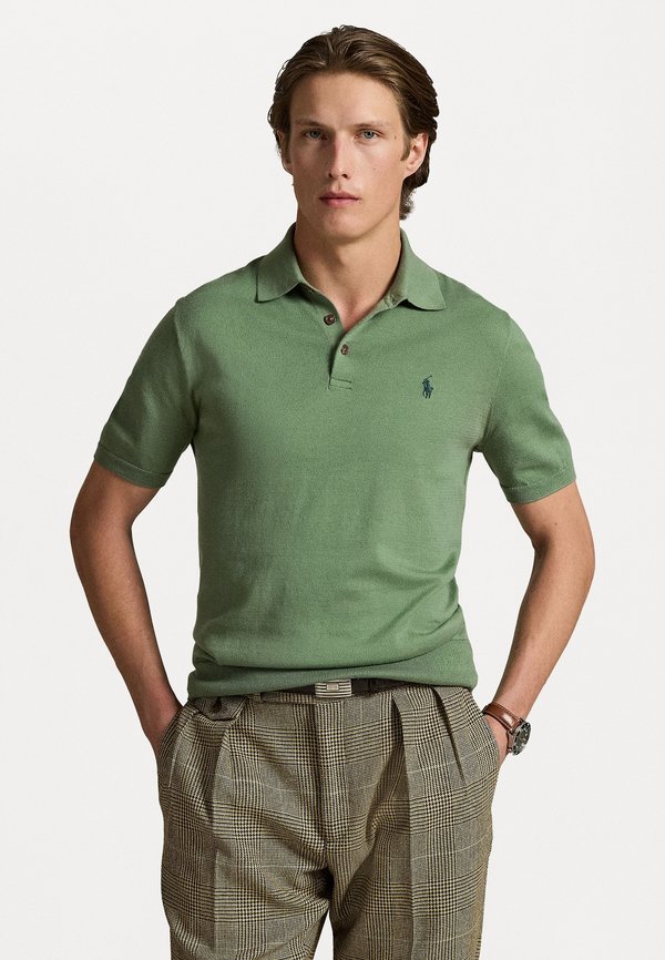 COTTON POLO COLLAR JUMPER - Polo shirt - fatigue
