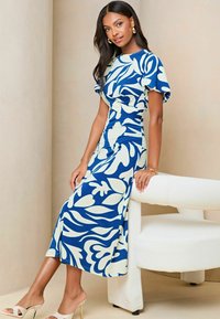 Lipsy CROSS FRONT MIDI-REGULAR FIT - Džersejové šaty - blue