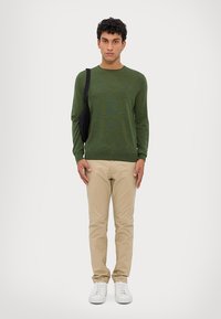 Polo Ralph Lauren SLIM FIT WASHABLE WOOL CREWNECK JUMPER  - Camisola - classic olive heather
