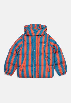 TINYCOTTONS, RETRO STRIPES SHORT PADDED JACKET UNISEX - Chaqueta de invierno - summer red
