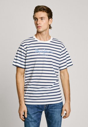 STRIPED EGGO - T-shirt imprimé - white