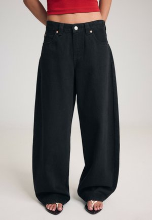 Stradivarius, D80 BARREL JEANS - Wide Leg - mottled light grey