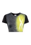 LUX BOLD CROPPED - Trükipildiga T-särk - black/acid yellow