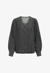 BLOUSE V-NECK BUTTON - Blouse - black
