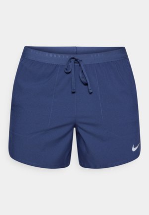 Pantaloncini da corsa blu navy con fascia elastica in vita, coulisse frontale e tasche laterali. Presentano un logo Nike riflettente sulla parte inferiore sinistra.