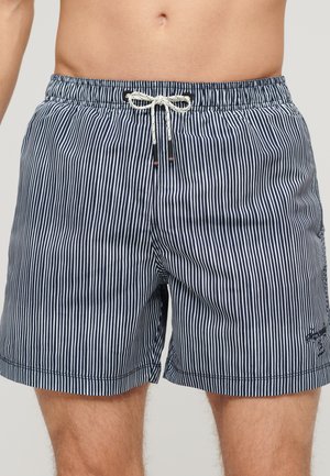 Superdry Badeshorts - navy watercolour stripe print