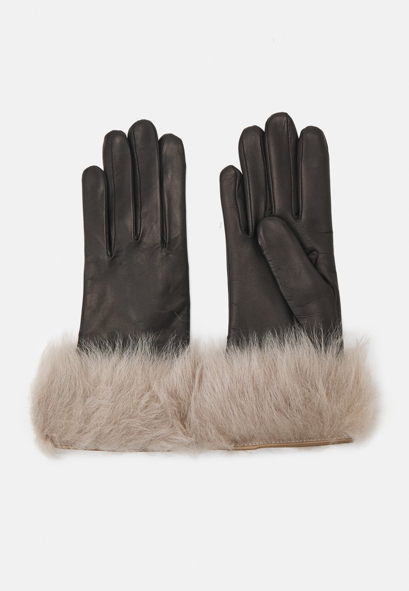 STUDIO ID NAPPA GLOVES WITH LINING AND TOSCANA TRIM - Hansker - black/sand