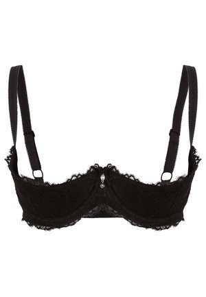 LASCANA BÜSTENHEBE - MIT BÜGEL AUS SPITZE - Balconette BH - schwarz
